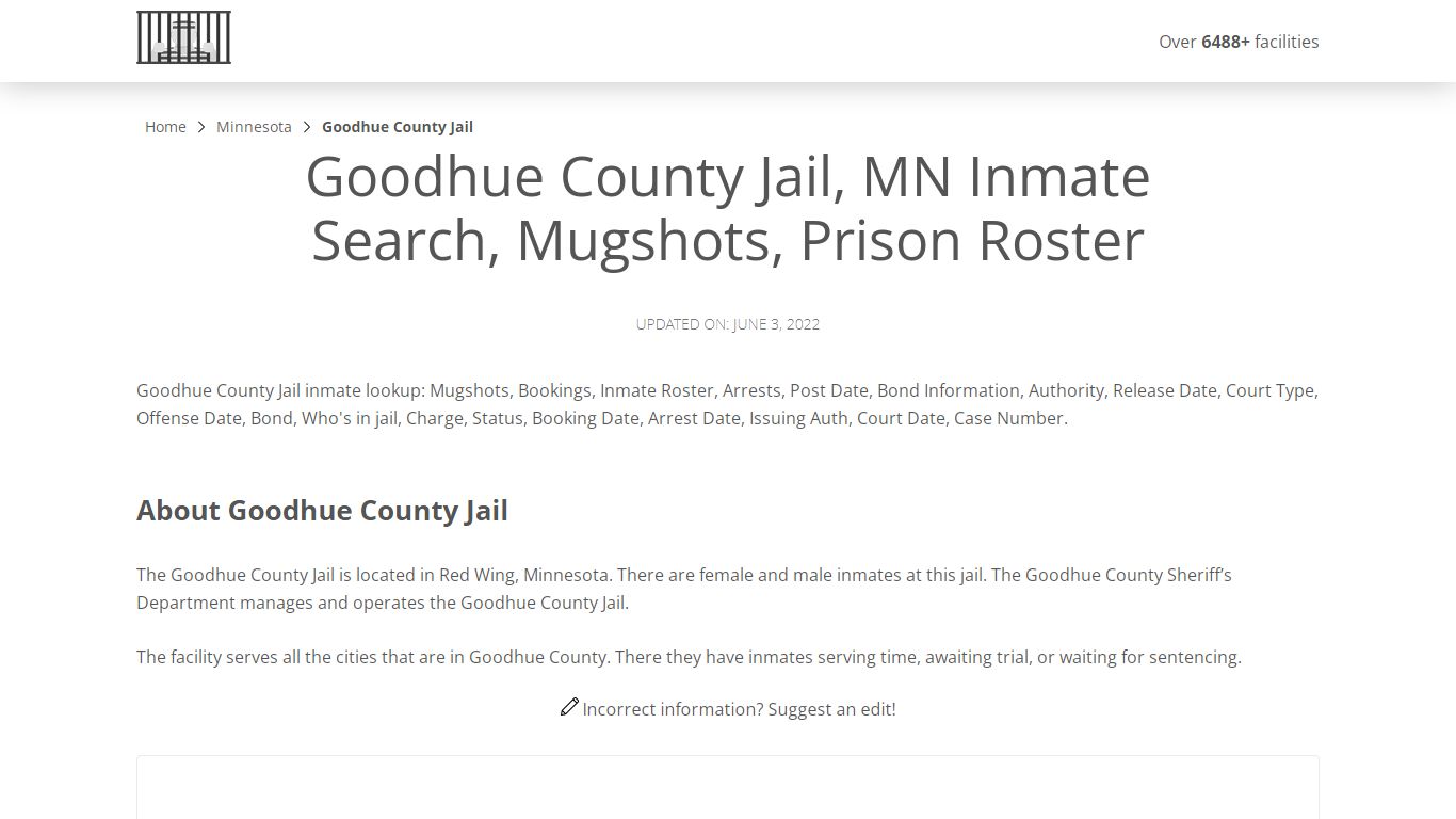 Goodhue County Jail, MN Inmate Search, Mugshots, Prison Roster