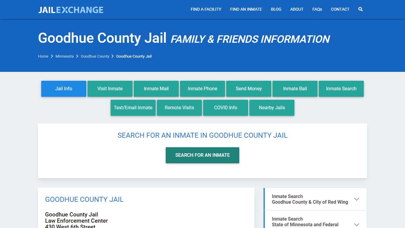 Goodhue County Jail Visitation | Mail | Phone | Red Wing, MN